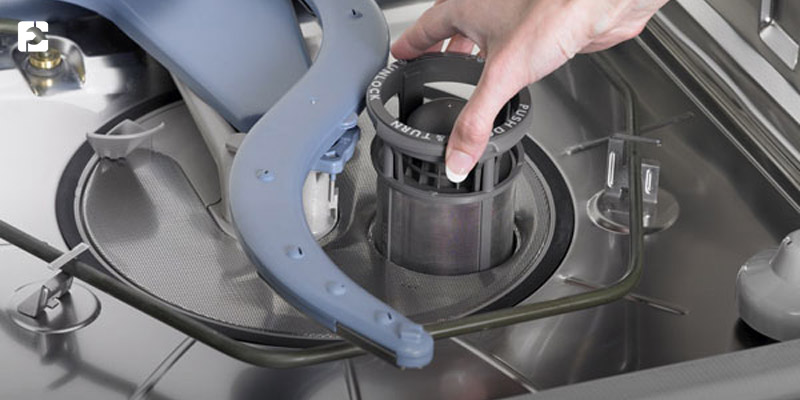 تمیز کردن ماشین ظرفشویی و فیلتر کف