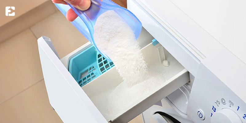 باقی ماندن مایع شوینده در جاپودری ماشین لباسشویی