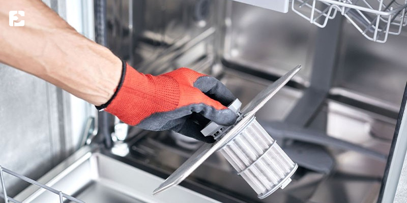 تمیز کردن فیلتر تخلیه ظرفشویی